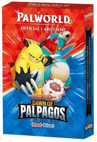 Red and blue Dawn of Palpagos product box supplied for the private prototype